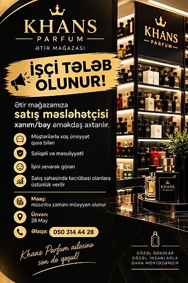 Satış məsləhətçiləri: Satış məsləhətçisi tələb olunur, İstənilən yaş — 1