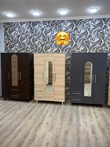 Dolablar: Dolab yeni qarderob paltar dolabı güzgülü üç qapılı siyirməli rəng — 3