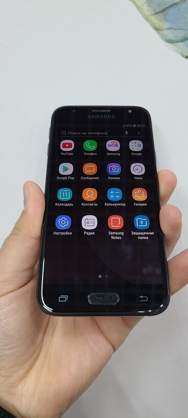 кнопочный телефон samsung: Samsung Galaxy J3 2017, Б/у, 16 ГБ, цвет - Черный, 2 SIM