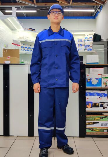 Маски медицинские: (Мастер 2) с брюками синий-василек