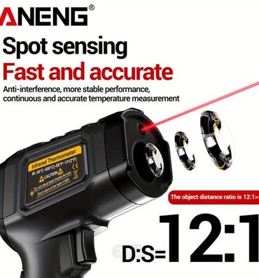 Termometri, termovizori: ANENG infracrveni termometar sa laserom (pištolj) - Opseg merenja: od — 2