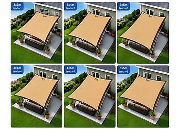 kaktus: Tenda za dvorište – pravougaona, zaštita od sunca, HDPE materijal NOVO — 4