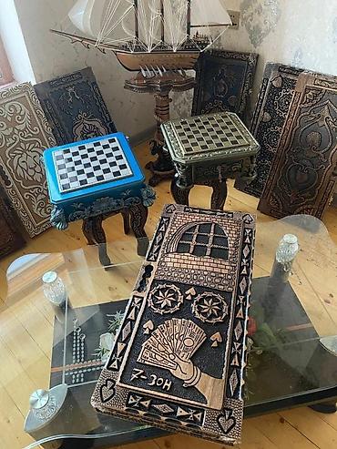 Nərdlər: Təmiz qoz ağacındandı.Zindanda düzəlir.Əl işidir.Sifarişlədə — 3