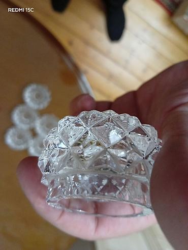 leblebi qablari: Şüşə kristal duz/istiot qabları – 6-lı dəst - Material: qalın, şəffaf — 3