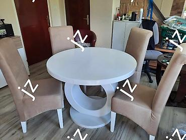 ormani: Riko sto 
Dimenzije: 100+30
Cena: 160 e
Stolice kljun
Cema:34e po kom — 1