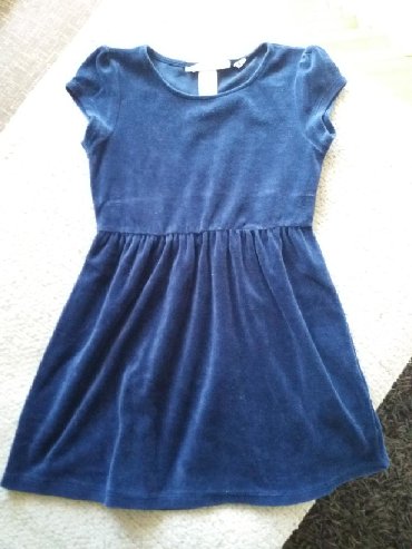 haljinica teget boje: H&M, Mini, Kratak rukav, 122-128