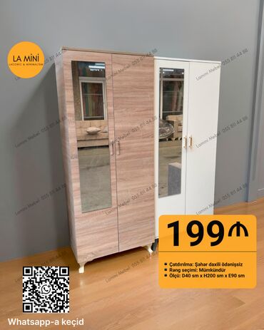 hamam şkafi: Yeni, Açılan, 2 qapılı Düz dolab, Qarderob, paltar dolabı, Azərbaycan