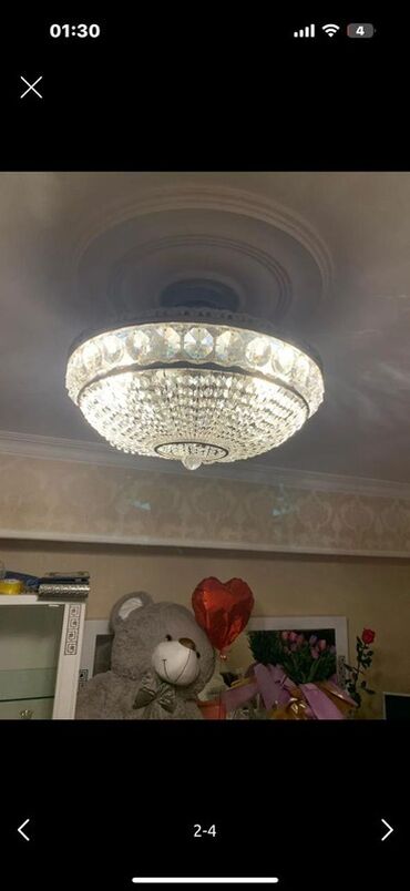 Süni güllər: Çılçıraq, 6 lampa, Xrustal