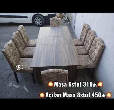 Masa və oturacaq dəstləri: Qonaq otağı üçün, Yeni, Açılmayan, Dördbucaq masa, 6 stul -da lalafo.az — 22 Masa və oturacaq dəstləri: Qonaq otağı üçün, Yeni, Açılmayan, Dördbucaq masa, 6 stul — 22