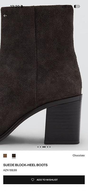 boot: Mango yeni 38 ölçü MNG Suede Block-Heel Boots – “Chocolate” rəng - — 6