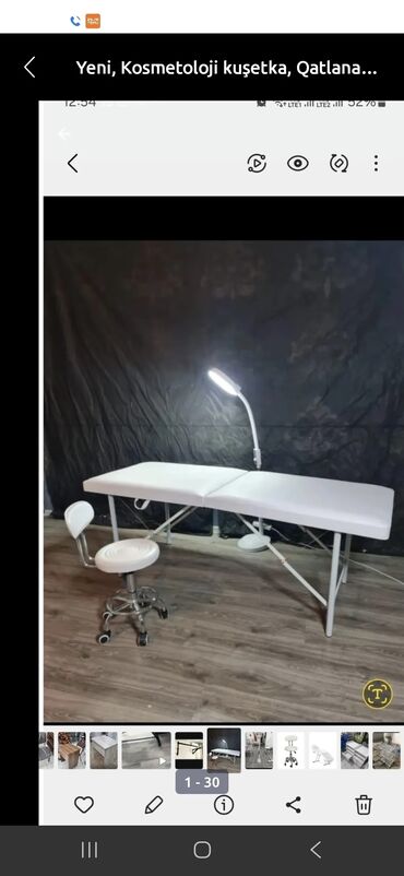 Salon, tibbi mebel dəsti: Tibbi və gözəllik sahəsi üçün peşəkar avadanlıq kuşetka sade — 19