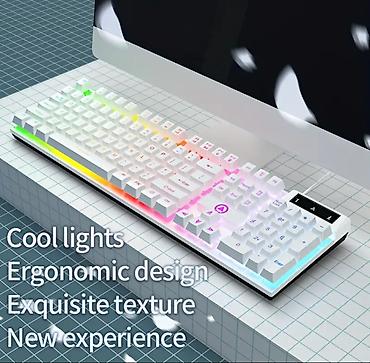 kral games: RGB arxa işıqlı oyun klaviaturası – White ( tək rəng tək model) - — 7