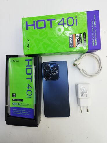 telefon qabi sekilleri: Infinix HOT 50i, 128 ГБ, цвет - Голубой, Кнопочный, Face ID