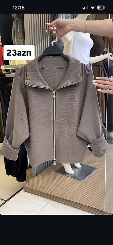 Qadınlar üçün trikotaj jaket/kardiqan - Rəng: boz-qəhvəyi (taupe) - lalafo.az -da Qadınlar üçün trikotaj jaket/kardiqan - Rəng: boz-qəhvəyi (taupe) -