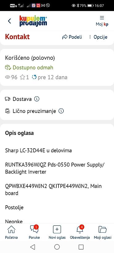 Aksesoari za TV i video: Sharp LC-32D44E – delovi za TV Dostupni originalni moduli i — 1