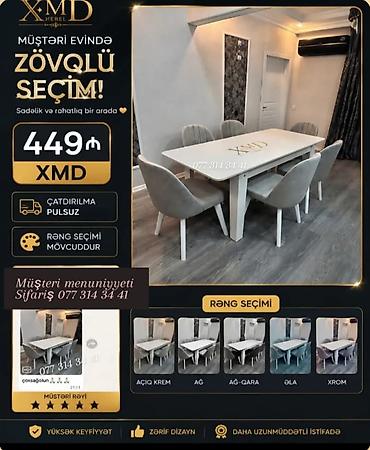 jurnal stolu: XMD Mebel – Zövqlü seçim! Yemək otağı dəsti: - Düzxətli, modern masa — 1