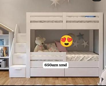 taxta ikimərtəbəli çarpayılar: Oğlan və qız üçün, Yeni, Çarpayı, Siyirməli, Taxta — 1