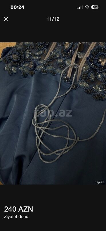 Ziyafət donları: Ziyafət donu – 240 AZN - Rəng: mavi - Model: uzun, A-kesim ətəkli — 10