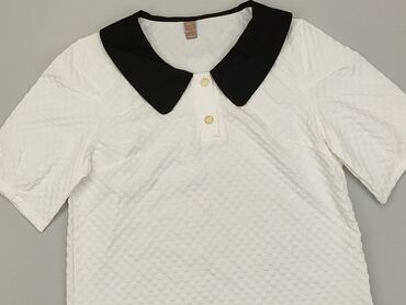 białe bluzki z kołnierzykiem krótki rękaw: Блуза жіноча, XL, стан - Ідеальний