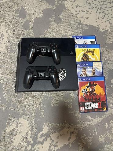 диски на плейстейшен: PlayStation 4 fat с двумя беспроводными геймпадами DualShock 4 и — 1