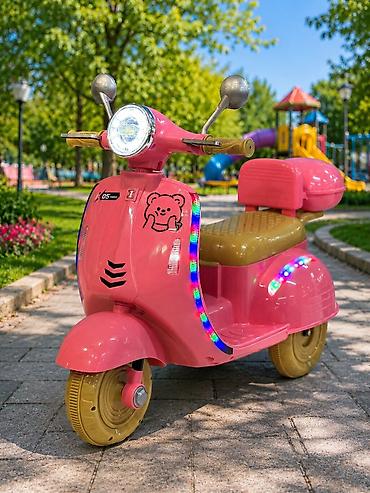 uşaqlar üçün maşınlar: Elektrikli motoskilet çəhrayı yenidir — 1