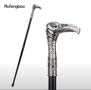 Yerimək üçün arabalar, çəliklər, əsalar, rollatorlar: Rufengbao gəzinti əsası – qartal formalı metal saplı, dekorativ oyma