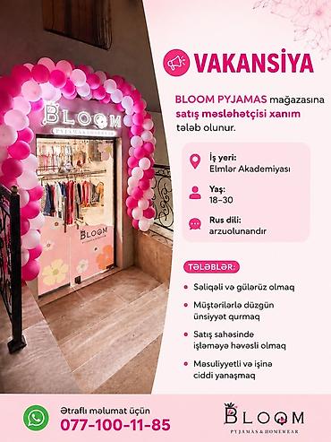Əməkdaş axtarışı (vakansiyalar): Satış məsləhətçisi tələb olunur, Yalnız qadınlar üçün, 18-29 yaş — 1
