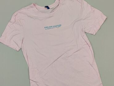 różowe t shirty: T-shirt, H&M, XS, stan - Dobry