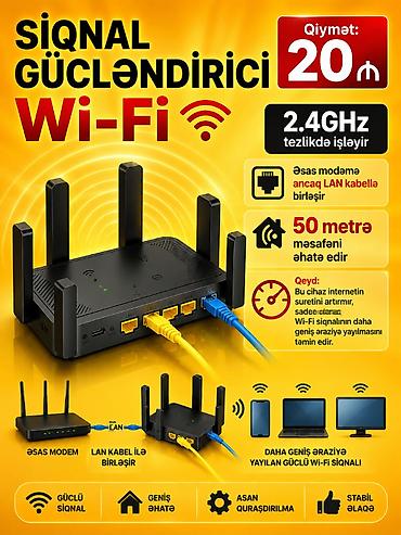 tvin tv elaqe: Wifi gücləndirici. ⛔⛔⛔ 2.4GHz tezlikdə işləyir. ⛔⛔⛔ Əsas modemə ancaq — 1
