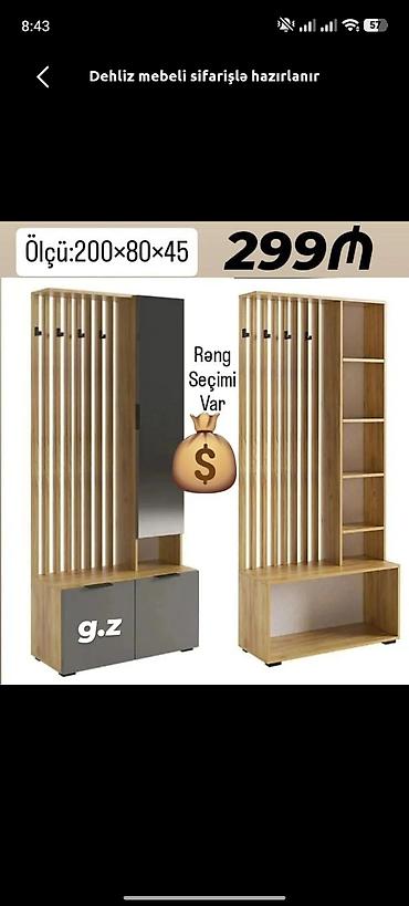 canamaz nədir: Dehliz mebeli – sifarişlə hazırlanır Ölçü: 200×80×45 sm - Müasir — 1