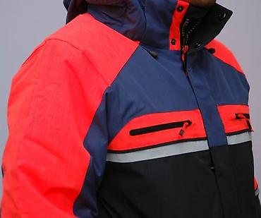 burbery duks: Muška zimska jakna u kombinaciji teget, crne i fluorescentno — 5