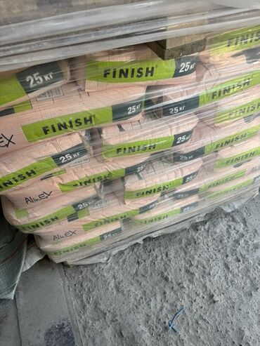 шпаклевка гипсовая: Штукатурка гипсовая "Finish" весом 25 кг. Предназначена для внутренних