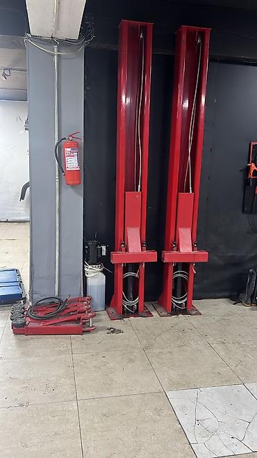 zergerlik avadanliqlari: Avtoservis üçün hidravlik iki dirəkli lift komplekti - Tip: 2 dirəkli — 1