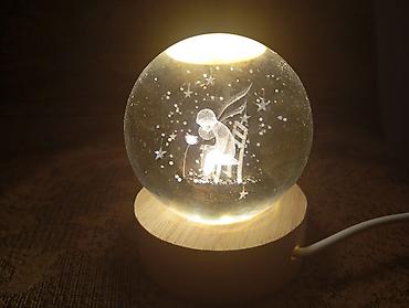 hediyye qutu: 3D Crystal Ball Night Light – USB ilə işləyən dekorativ gecə işığı - — 7