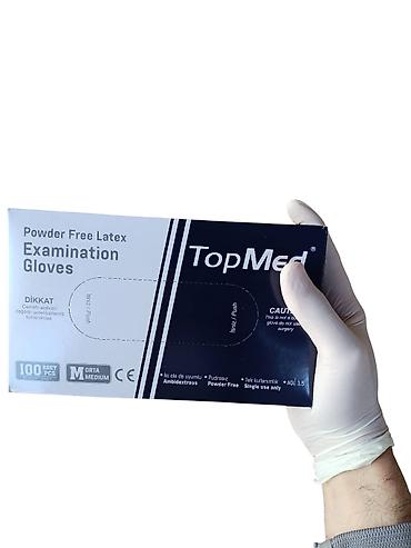 arap sabunu azerbaycanda: Topmed marka pudrasız latex əlcək (paçkada 100 ədəd) Malaziya — 1