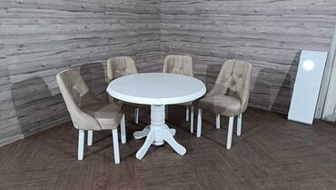 Setovi stolova i stolica: 🔹Model stola - Baluster okrugli 🔹Dimenzije -100x100+30 🔹Model stolice — 8
