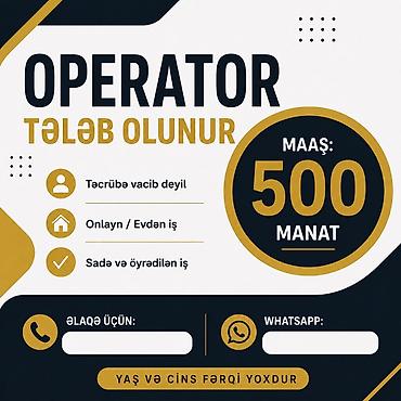 face model vakansiya: Çağrı mərkəzi operatoru tələb olunur, İstənilən yaş, Təcrübəsiz — 1