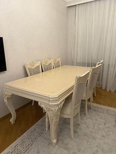 Ev və bağ: Klassik üslubda yemək otağı dəsti - Rəng: krem/ivori - Tərkib: böyük — 4