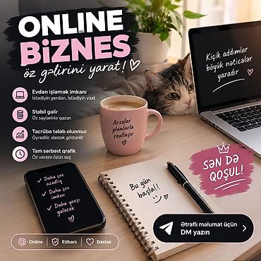 Готовый бизнес: ONLINE BİZNES – öz gəlirini yarat! Təklif olunan imkanlar: - Evdən — 1