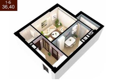 Продажа домов: 1 комната, 36 м², Элитка, 9 этаж, ПСО (под самоотделку)