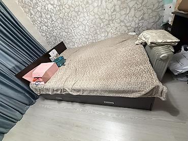 silver kitchen: Спальный гарнитур, Б/у, Двуспальная кровать, Шкаф, Трюмо, Самовывоз, цвет - Коричневый — 2
