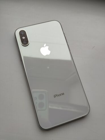 продаю apple iphone: IPhone X, Б/у, 64 ГБ, Белый, Защитное стекло, Чехол, 100 %