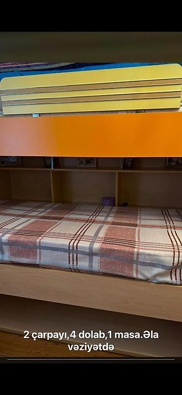 uşaq kravati: Uşaq/yığma mebel dəsti – çarpayı+iş masası+dolab sistemi - Komplekt — 3