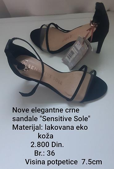 jake boje: Elegantne nove crne sandale “Sensitive Sole” - Model: otvorene — 1