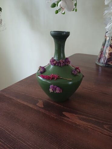 украшение для сада: Декоративная ваза ручной работы - Материал: керамика (эмалированная