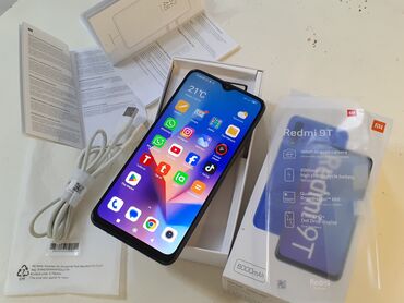 Asus: Redmi 9T, 128 ГБ, цвет - Синий, Гарантия, Кнопочный, Сенсорный