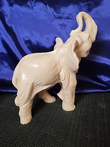 polovni trimeri cena: Figura nova slona,italijanski alabaster 1970/80ta godina. Masivna — 7