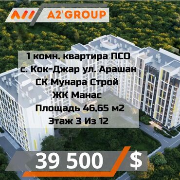 Продажа квартир: 1 комната, 49 м², Элитка, 3 этаж, ПСО (под самоотделку)