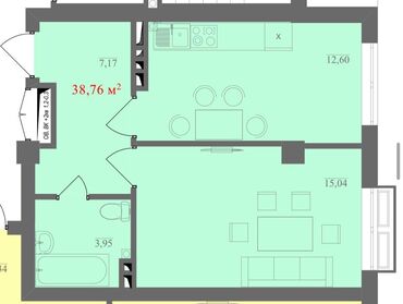 как купить квартиру в ипотеку в бишкеке: 1 комната, 38 м², 1 этаж, ПСО (под самоотделку)