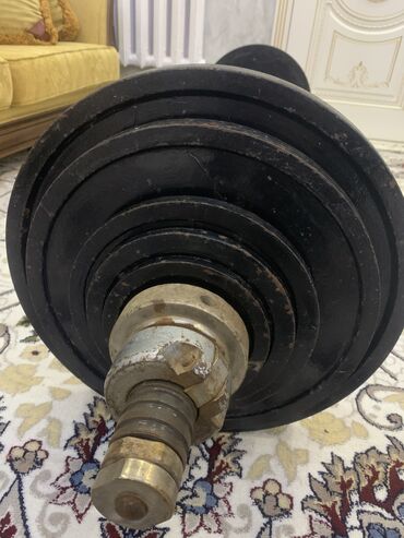 Штанги и грифы: Штанга гриф профессиональная СССР блины 20кг 4шт,15кг 2шт10кг — 2